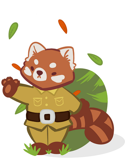 Red panda mascot branding colorful illustration