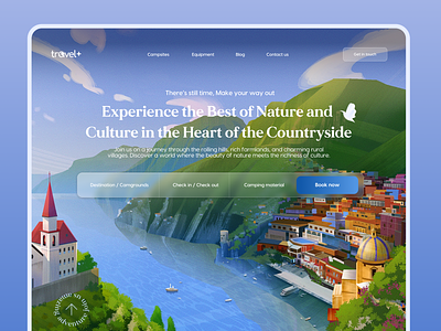 Travel Agency Landing Page agency camping explore holidays illustration lake view landing landing page outdoor camping outdoor tour tour tourism tourist travel landing page traveling website trendy tour ui uidesign uiux vacations