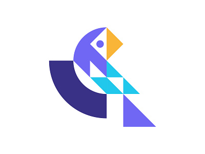 Bird bird color geometry logo