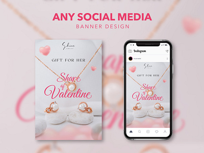 Jewelry Valentine Concept graphic design illustrator jewelry photoshop social media