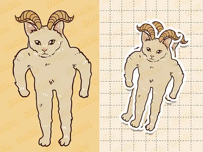 Cat-Zodiac-Aries 2d illustration art branding cartoon art character design digital art graphic design illustration logo mystery sticker design vintage art zodiac tarot