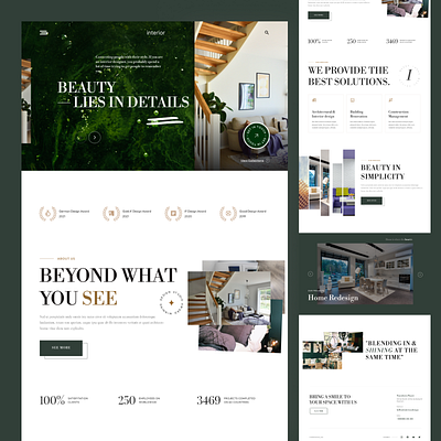 Interior Landing Page Design design interior interior design landing page minimal popular shot ui uidesign website