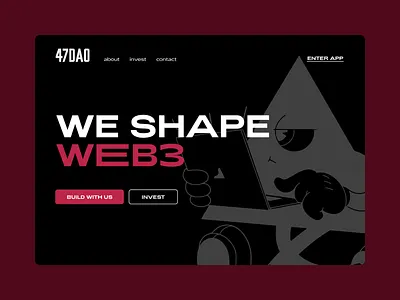 47dao landing page concept dao design investment minimalism new pyramid redesign ui web design web3