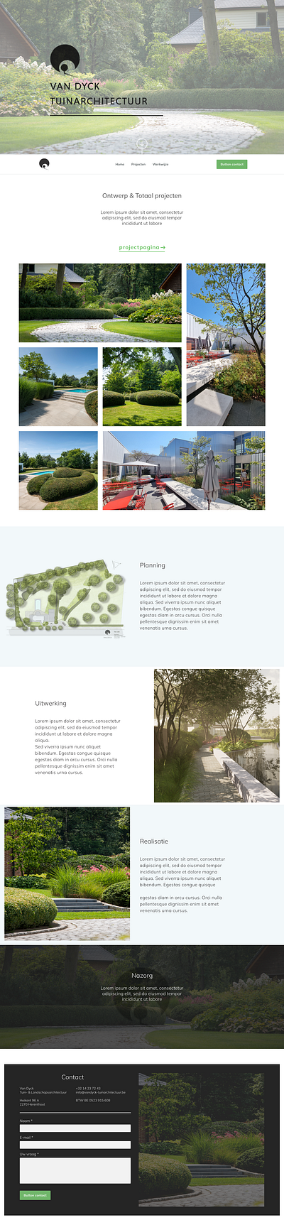 Landscaping business homepage branding nature ui