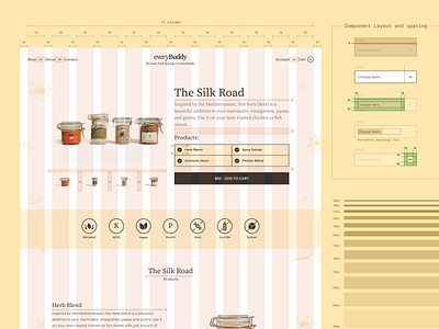 everyBuddy - Design System cook ecommerce everybuddy food product shop shopify store ui uidesgin uiux website