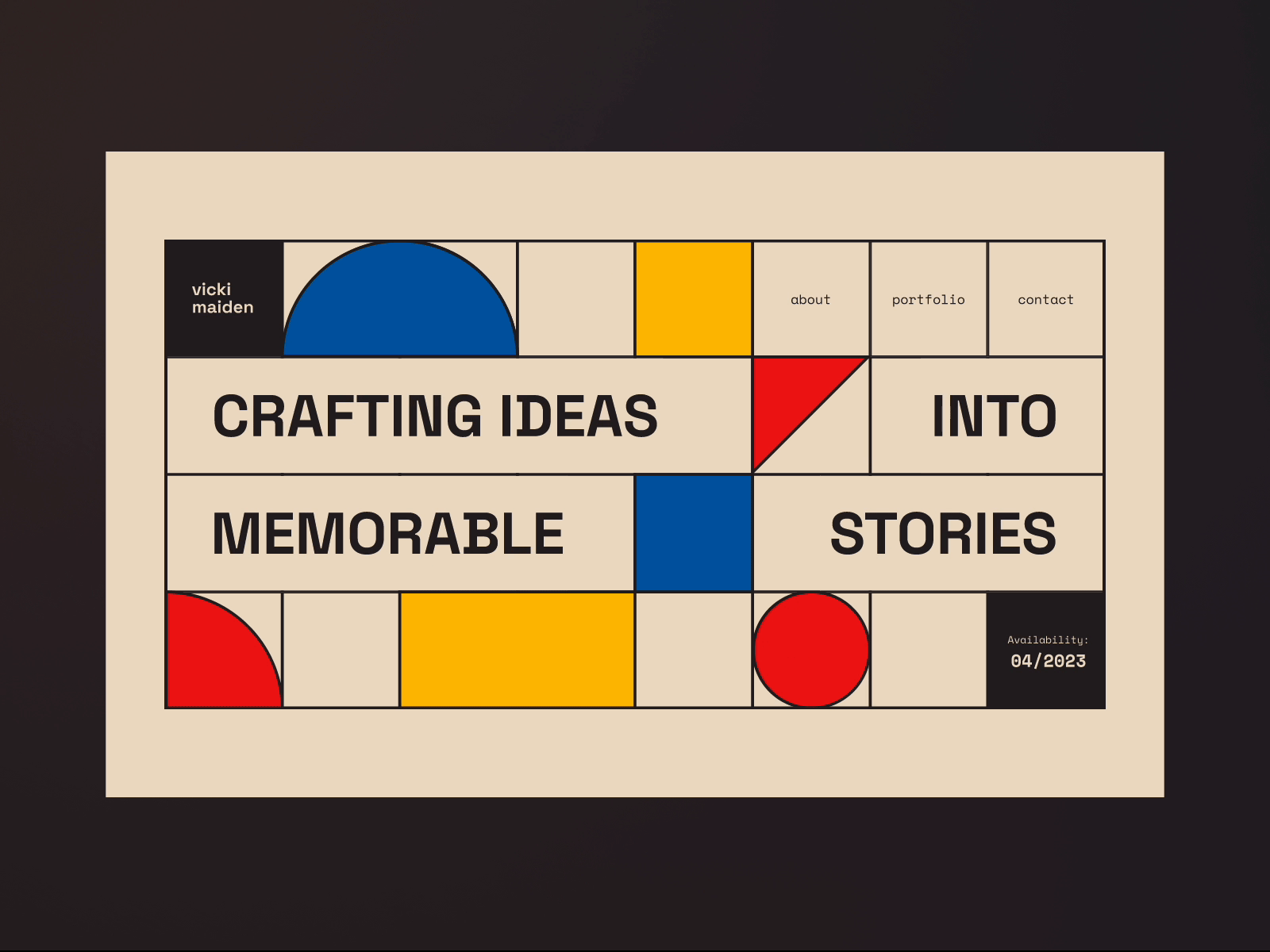 Personal Portfolio | Page transitions with hero interaction animation bauhaus composition exploration gif hero interaction interaction design interactions layout page transition personal portfolio portfolio prototype ui ui design ux ux design video