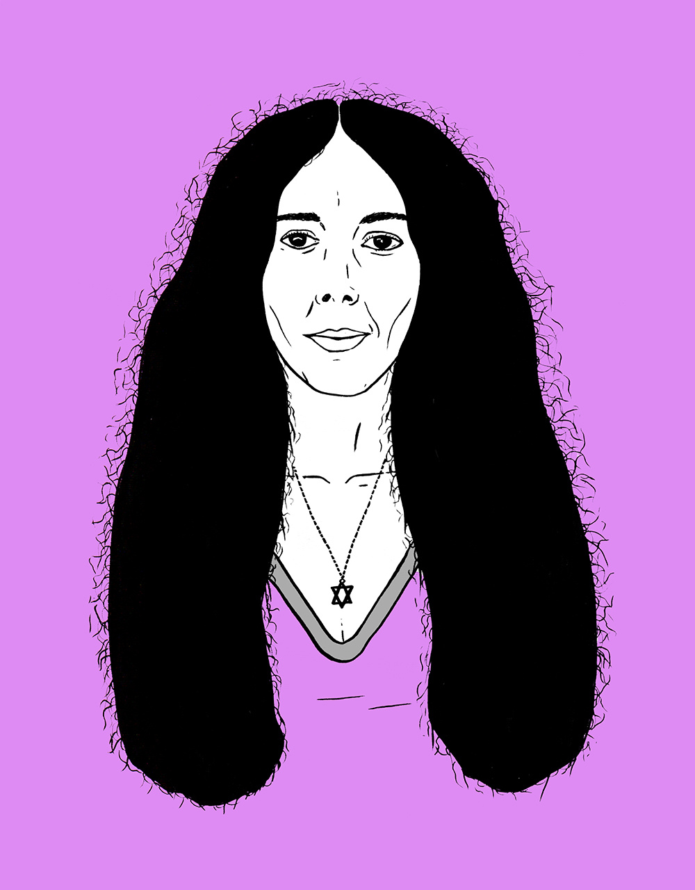 Portrait – Yona Wallach hand drawn hand drawn illustration hand drawn portrait illustration ink illustration poet poetry portrait illustration yona wallach