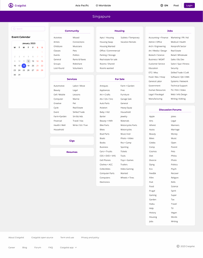 Redesign Craigslist Website craigslist design exploration redesign ui uiux website