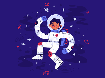 Floating in Space character design digital painiting illustration illustrator process procreate tips vector