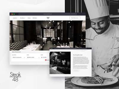 Steak48 - New Website Design & Build dining food graphic design high end mockup ui web website