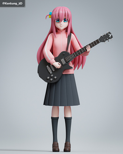 Hitori Gotou 3D 3d anime character model modeling