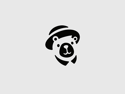 Mr. Bear animal bear brand branding character design elegant graphic design hat illustration logo logo design logotype mark mascot minimalism minimalistic modern mr sign
