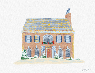 A Holiday House artwork cottage design holidayseason houseillustration illustration watercolor illustration