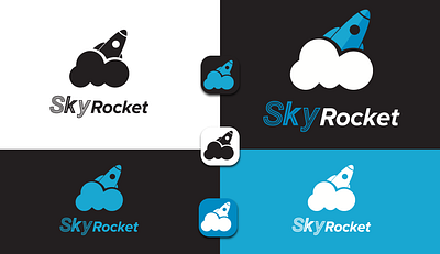 Created a logo for my client called Sky rocket design logo logos rocket sky