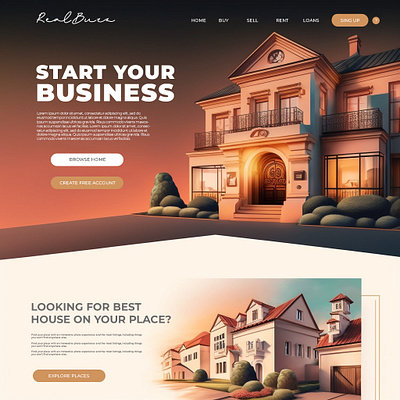 RealBuzz Real State Website Landing page app branding design graphic design illustration landing page design logo typography ui ux vector web design