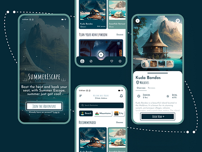 SummerEscape Tourism App app app design beach book tour clean design island mobile app mobile ui mountain summer tour tour app tourism tourists travel app travel services trip ui user friendly