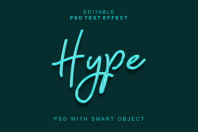 Hype 3d text effect in photoshop 3d graphic design logo logos
