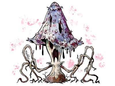 Coprinus Comatus Myconid Creature cartoon character concept character design fantasy art illustration