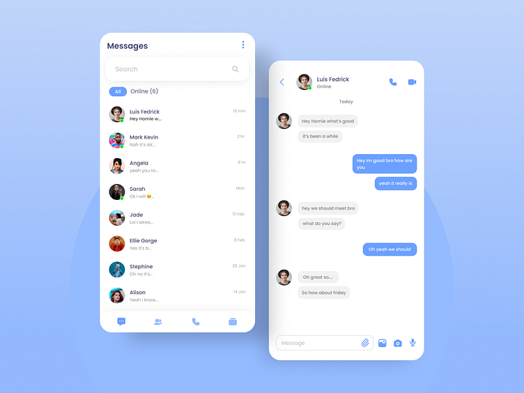 Direct Message UI by Abrar Gazbur on Dribbble