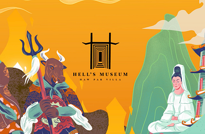 Hell's museum logo graphic design illustration logo