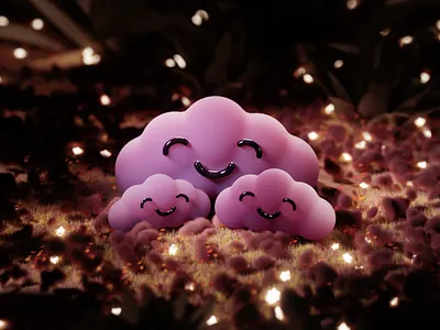 Funny Clouds - 3D Illustration 3d 3d animation 3d design 3d illustration 3dart animation blender c4d cinema4d design graphic design illustration lowpoly motion graphics redshift