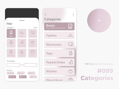 100 Days of UI - Day #099 (Categories) adobe xd app app design branding categories page categories ui dailyui dailyui 99 dailyui day 99 day 099 design e commerce app figma graphic design illustration logo ui vector