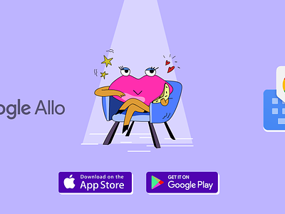 Google Allo - 2017 2d 2ddesign animation character character design gif gifs google google allo googleallo graphic design mouth sticker