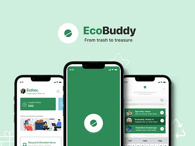 ECOBUDDY - UX Case Study | Recycling & Donation app app branding casestudy design donation graphic design illustration recycling research typography ui ux