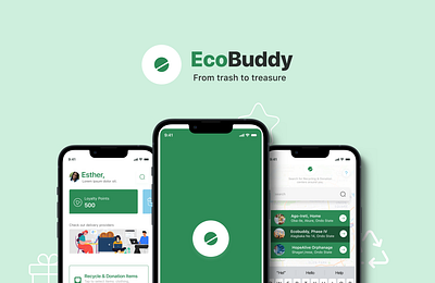 ECOBUDDY - UX Case Study | Recycling & Donation app app branding casestudy design donation graphic design illustration recycling research typography ui ux