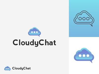 CloudyChat Logo Design app icon app logo branddesigner branding businesslogo company logo flatlogo gradiantlogo graphic design icon iconlogo icons logo logosai minimalist minimalistlogo symbol vector