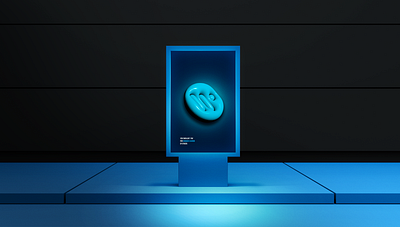 Inflated 3D logo 3d best blue clean design digital display logo modern poster premium