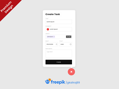 Create Task UI Popup Design by Kaliraj on Dribbble