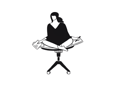 SURVEYA 2d blackandwhite chair handdrawn human illustration illustrator lineart office outline outlineillustration spotillustration survey ui woman womansitting women