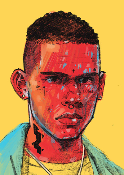 Rapper Kid character colorful colors design illustrated portraits illustration illustrator people portrait portrait illustration procreate rap rapper slowthai