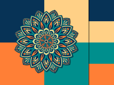 Colorful decorative floral-shaped illustrated mandala design arabic branding colorful mandala decorative design graphic design illustration indian logo mandala ui