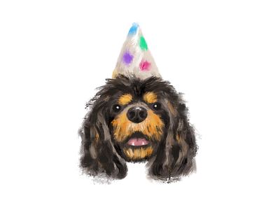 Poorly Drawn Pets 2/4 birthday birthday hat cute dog dog birthday fur illustration party hat pet procreate sketch