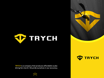 TRYCH_LOGO branding brandmark business diving dribbble graphic design letter t logo logo halal baru logo maternal logotype merch minimal swim ui yellow