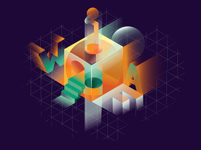 Anatomy of a word art branding concept cubism design geometric illustration illustrator isometric vector