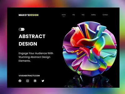 Abstract Design Landing Page 3d after effects dark mode design figma landing light mode motion graphics ui uiux ux web
