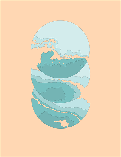 3 color design graphic design illustration illustrator map procreate shapes topographical