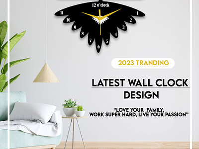 wall clock design 2023 design black branding clock design home home clock latest design logo passion tranding design typography ui ux vector wall clock web clock