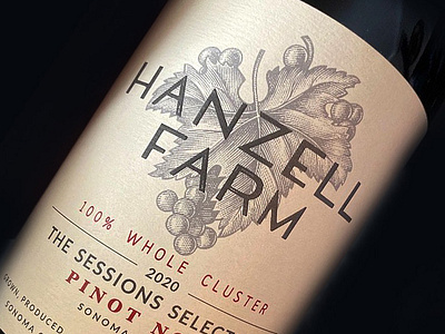 Hanzell Vineyards Labels Illustrated by Steven Noble artwork design engraving etching grapevine illustration line art linocut logo scratchboard steven noble wine wine label woodcut