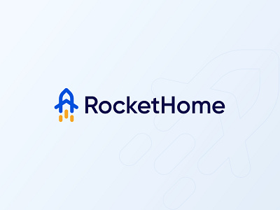 Rocket and Home Modern, Minimalist Logo Concept. best logo branding concept creative logo digital logo galaxy logo home logo identity logo logo design minimalist logo modern logo popular logo rocket rockethome space logo symbol technology unique logo