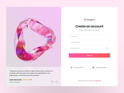 Create an account - Web Page Design create an account design sign up ui userexperience userinterface ux web
