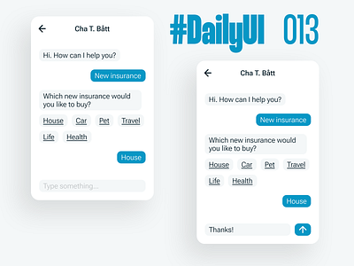 #DailyUI 013 - Direct Messaging 013 ai app chat chatbot daily ui dailyui dailyui013 design direct dm figma insurance message messages ui