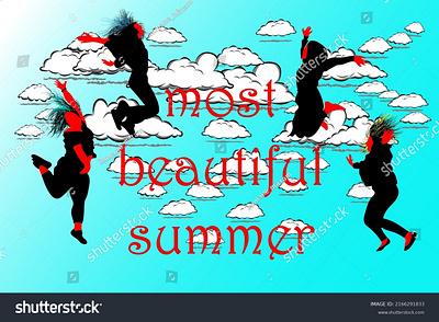 the most beautiful summer written vector illustration design girl graphic design illustration summer vector vectorart