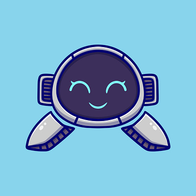 Cute robot cartoon illustration apparel branding business cartoon character company cute cute mascot design illustration art ilustration kids logo mascot modern motion graphics robot sticker technology ui