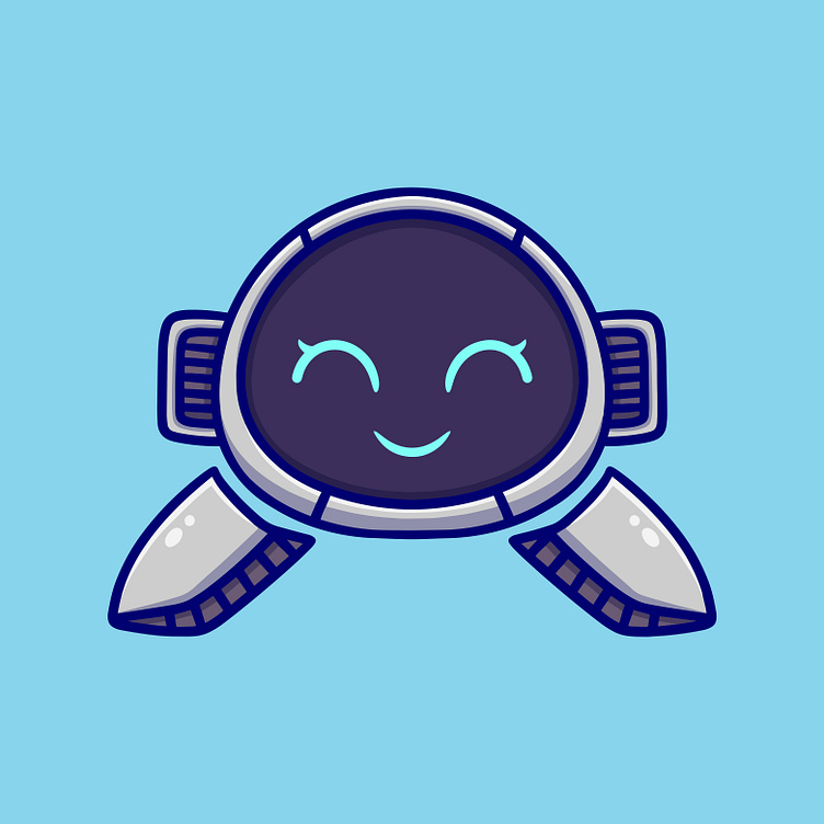 Cute robot cartoon illustration by Nocte_Studio on Dribbble