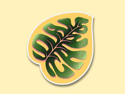 Da Capo Monstera Sticker Design branding design hair salon illustration logo sticker typography