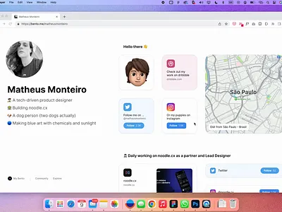 My Bento bento card light potfolio sharing ui